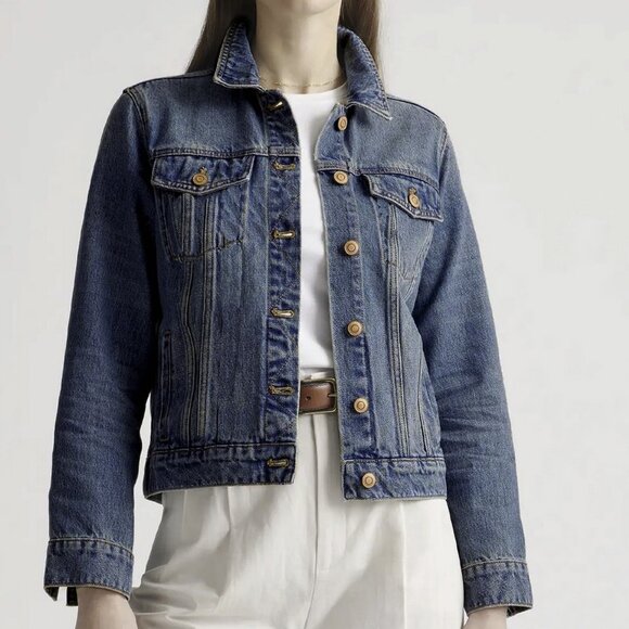 J. Crew Indigo Denim Button-Up Cotton Jeans Jacket Size S - NWOT